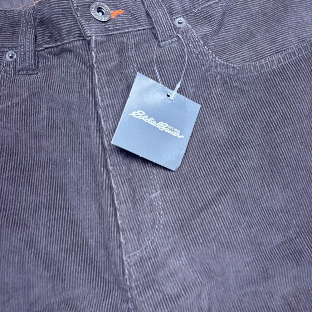 Eddie Bauer Fairline Corduroy Pants Mens 32x32 Brown Straight 5 Pocket NWT - Picture 3 of 13